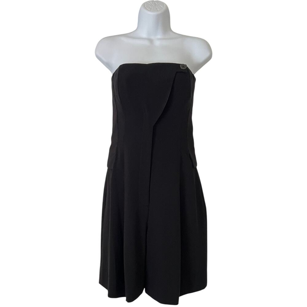 Alexander Wang Strapless Corset Romper Pleated Date Night Quiet Luxury Black 4